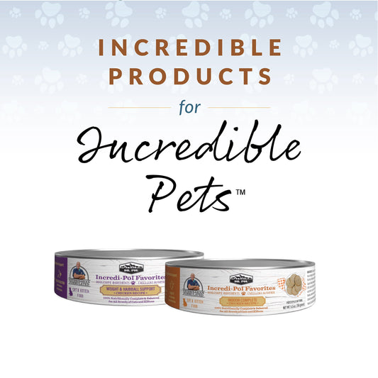 (6 pack) Dr. Pol Incredi-Pol Favorites Chicken Weight and Hairball Support Canned Cat Food, 5.5oz.