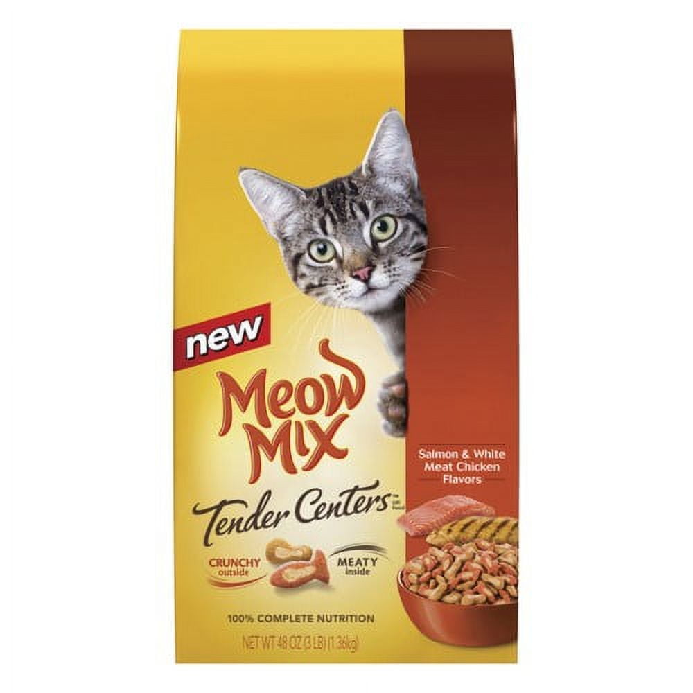 Meow Mix Tender Centers Salmon & White Meat Chicken Dry Cat Food (Pack of 8)