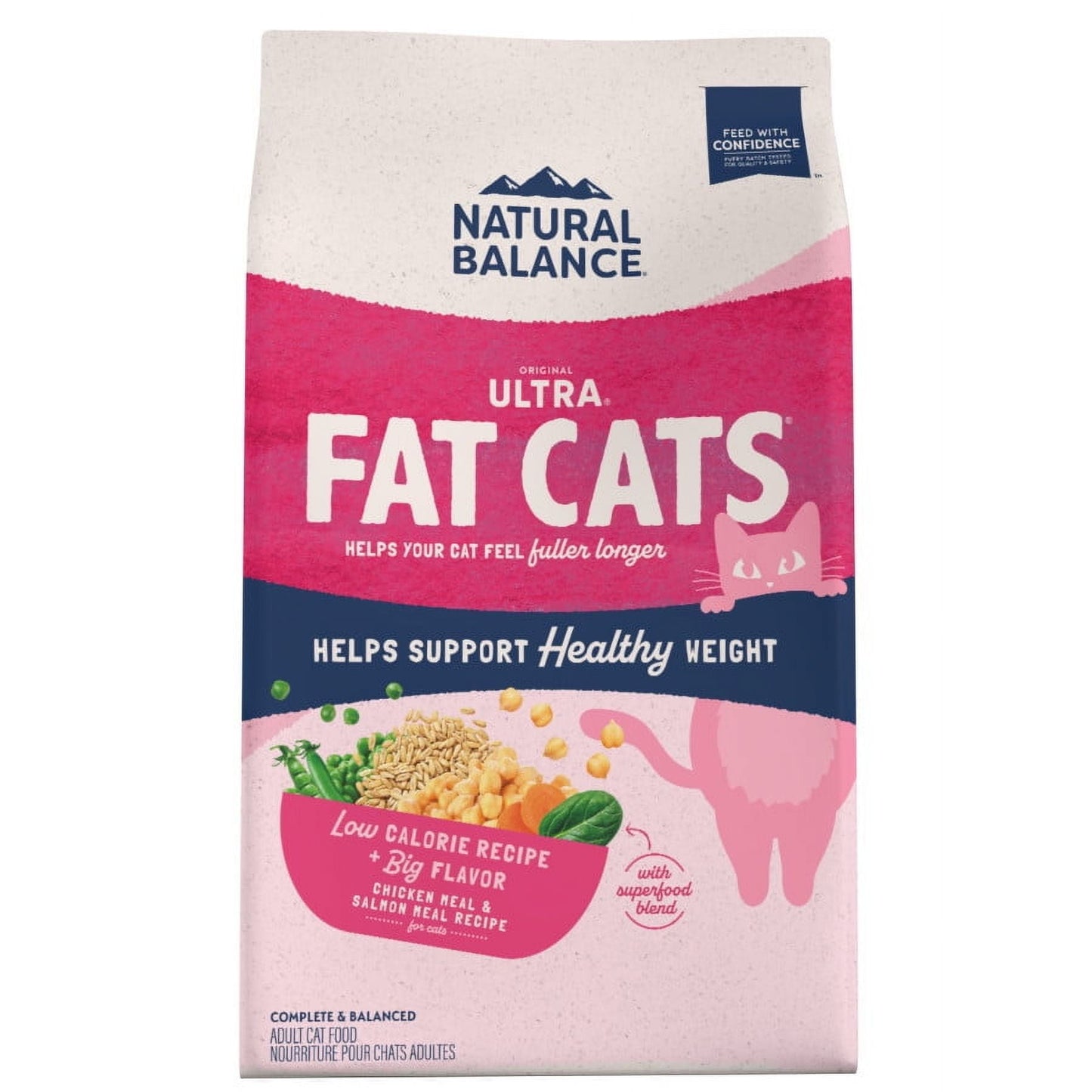 Natural Balance Pet Foods Fat Cats Low Calorie Dry Cat Food Chicken & Salmon, 15 lb