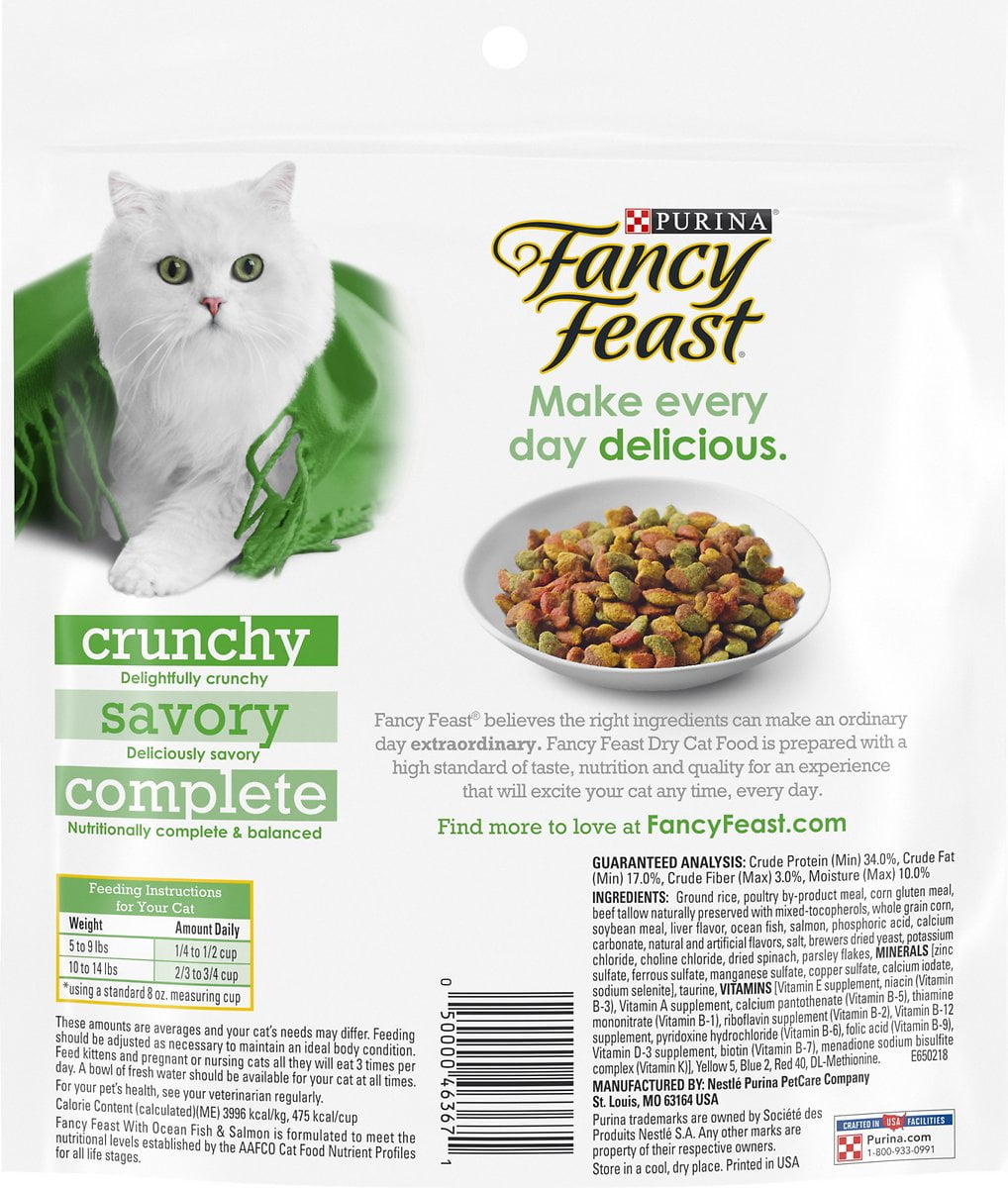 Fancy Feast Dry Cat Food Gourmet Ocean Fish & Salmon & Accents of Garden Greens 16 oz.