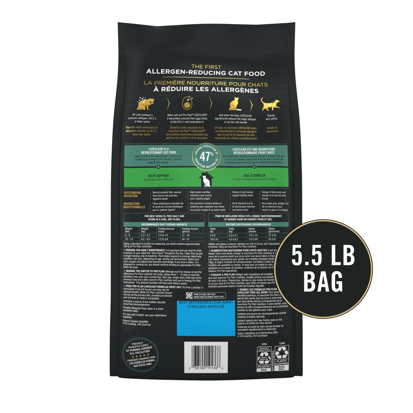 Purina Pro Plan Indoor Dry Cat Food LiveClear Cat Allergen Reducing Turkey and Rice Formula