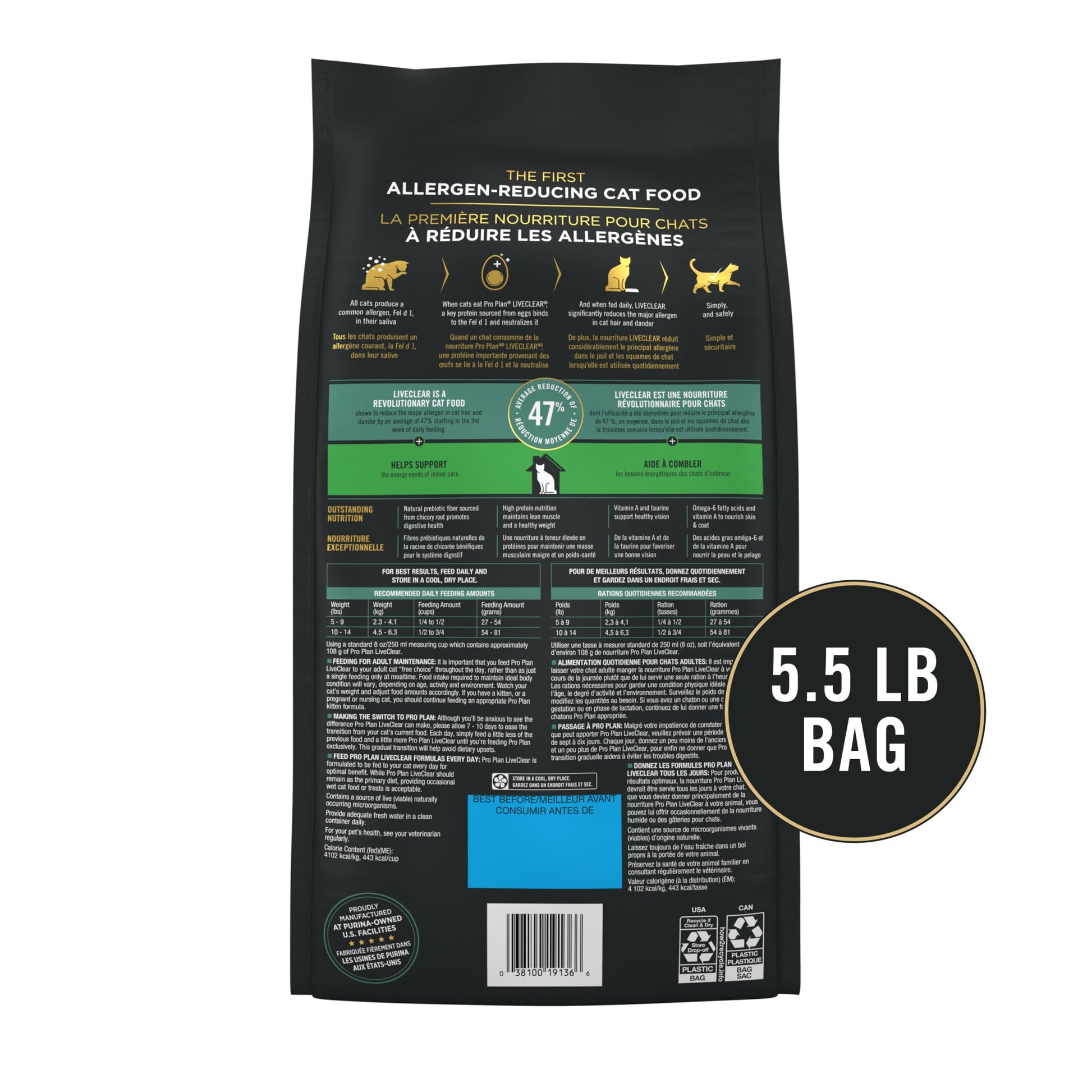 Purina Pro Plan Indoor Dry Cat Food LiveClear Cat Allergen Reducing Turkey and Rice Formula