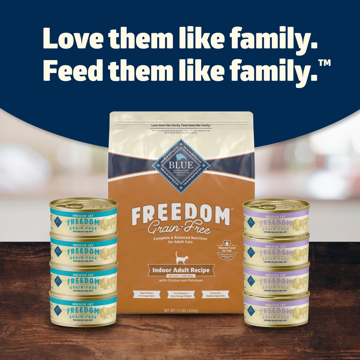 Blue Buffalo Freedom Natural Grain-Free Adult Weight Control Dry Cat Food, Chicken Recipe, 11-lb. Bag