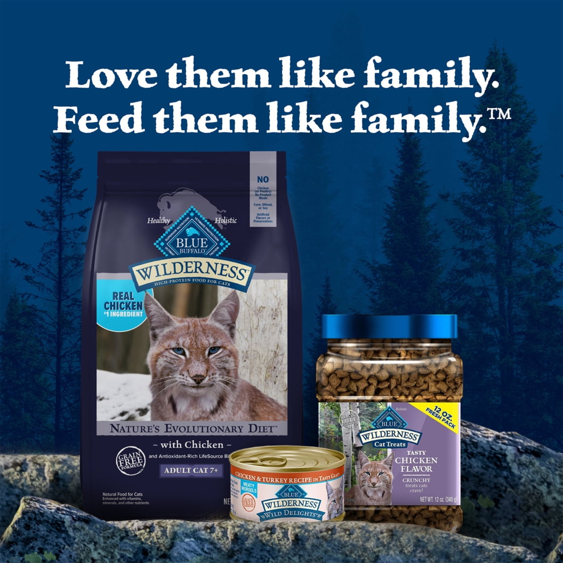 Blue Buffalo Wilderness Natural Mature Dry Cat Food, High-Protein, Chicken, 5-lb. Bag