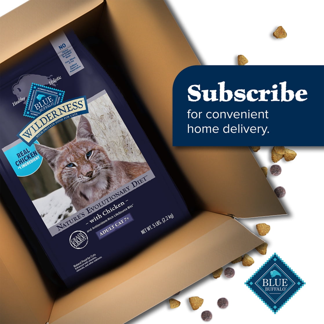 Blue Buffalo Wilderness Natural Mature Dry Cat Food, High-Protein, Chicken, 5-lb. Bag