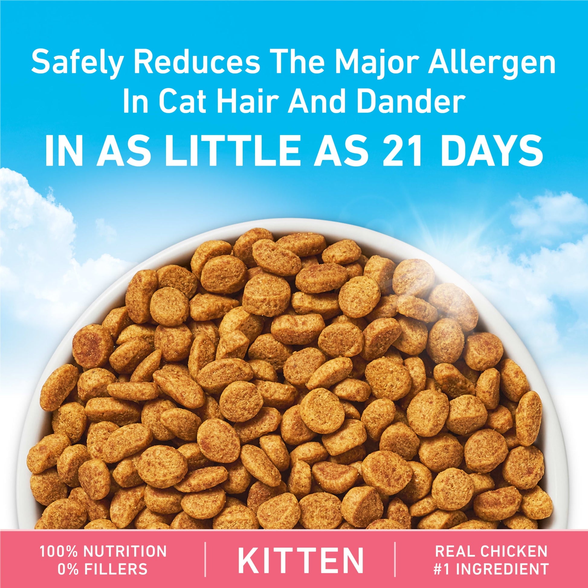 Purine ONE LiveClear Allergen-Reducing Dry Kitten Food Formula with Real Chicken as the Number One Ingredient, 5 lb. Bag