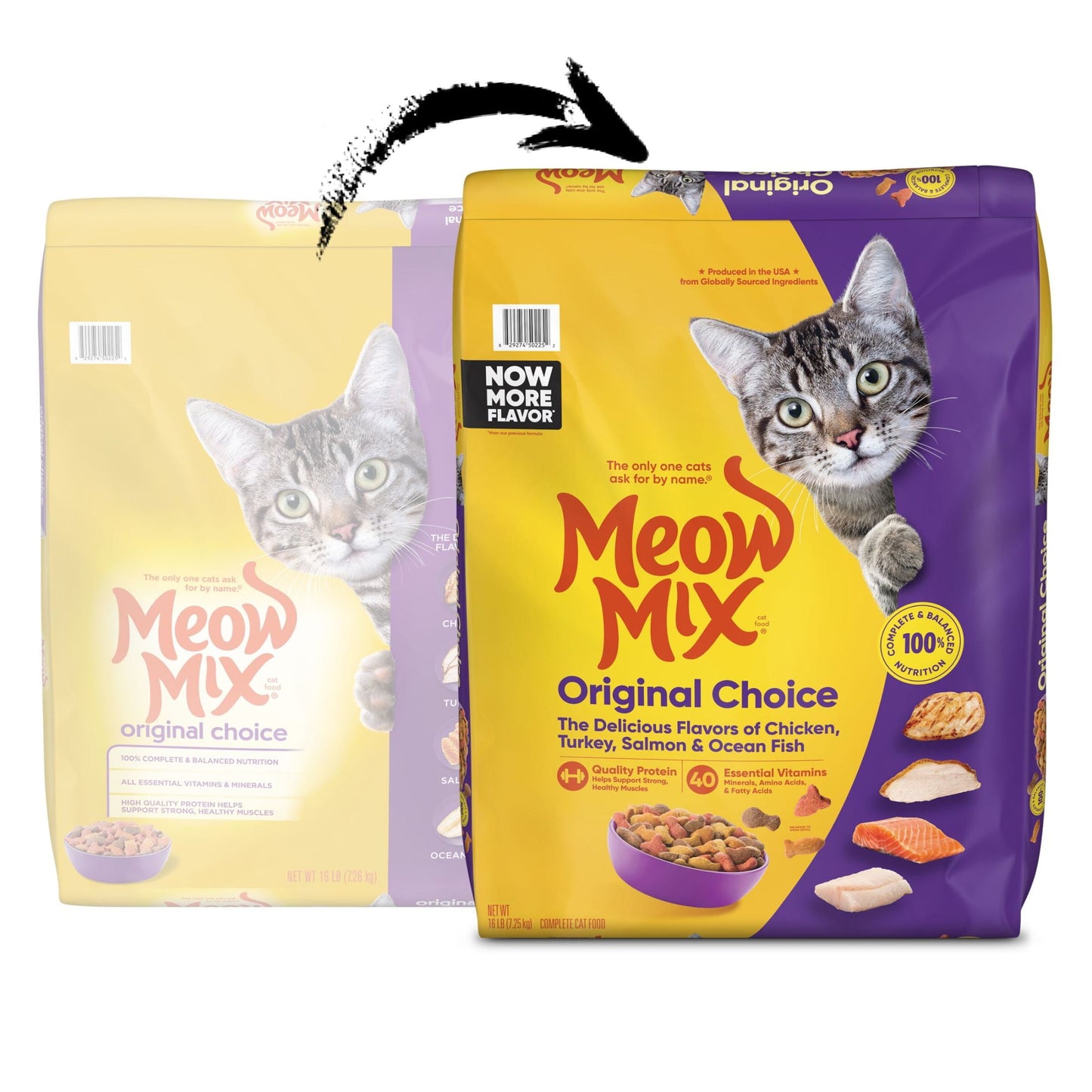 (4 pack) Meow Mix Original Choice Dry Cat Food, 16 lb. Bag