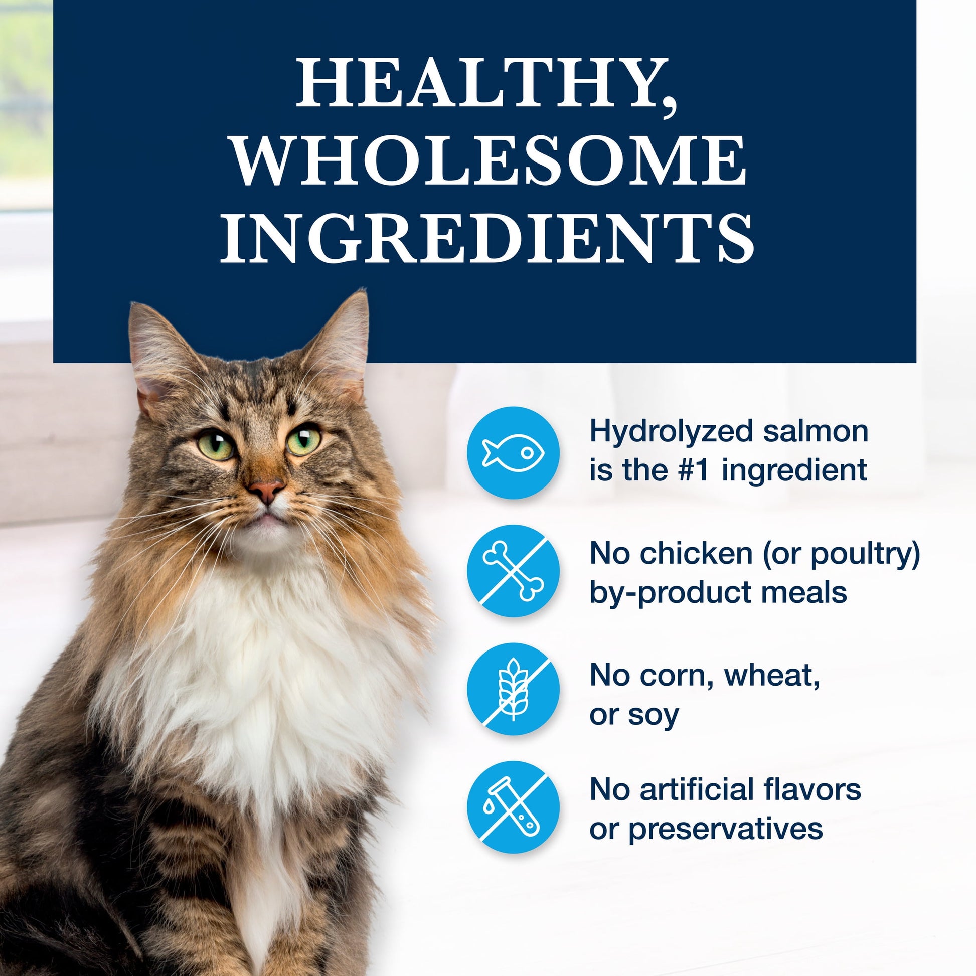 Blue Buffalo Natural Veterinary Diet HF Hydrolyzed Food Intolerance Dry Cat Food, Salmon, 7lb Bag