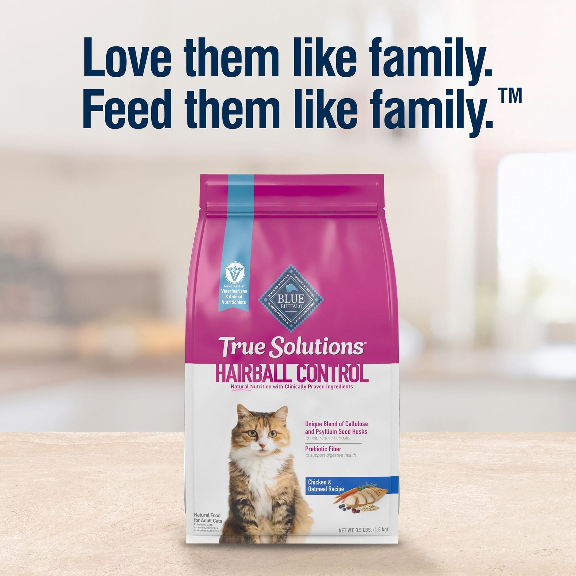 Blue Buffalo True Solutions Hairball Control Natural Dry Cat Food, Chicken, 3.5-lb. Bag