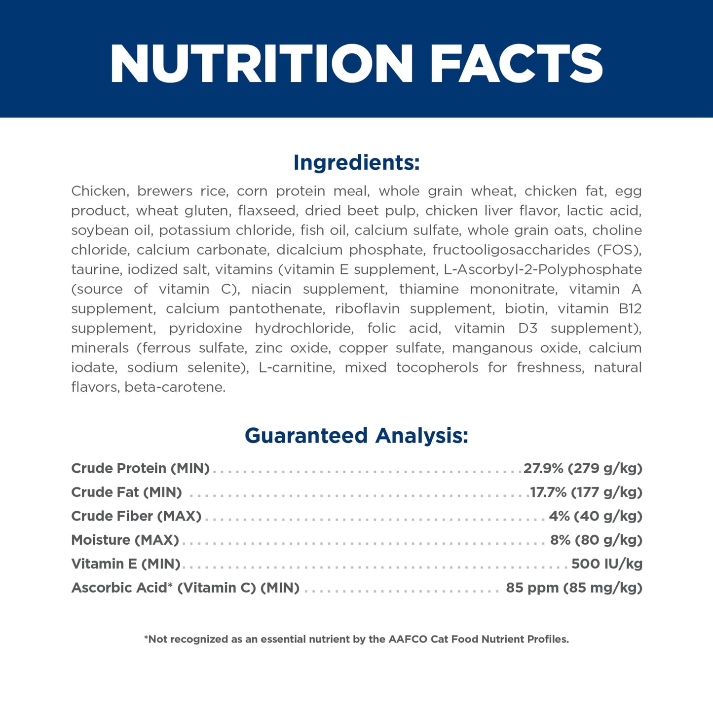 Hill's Science Diet Chicken Dry Cat Food for 11+ Senior Cats, 3.5lb Bag