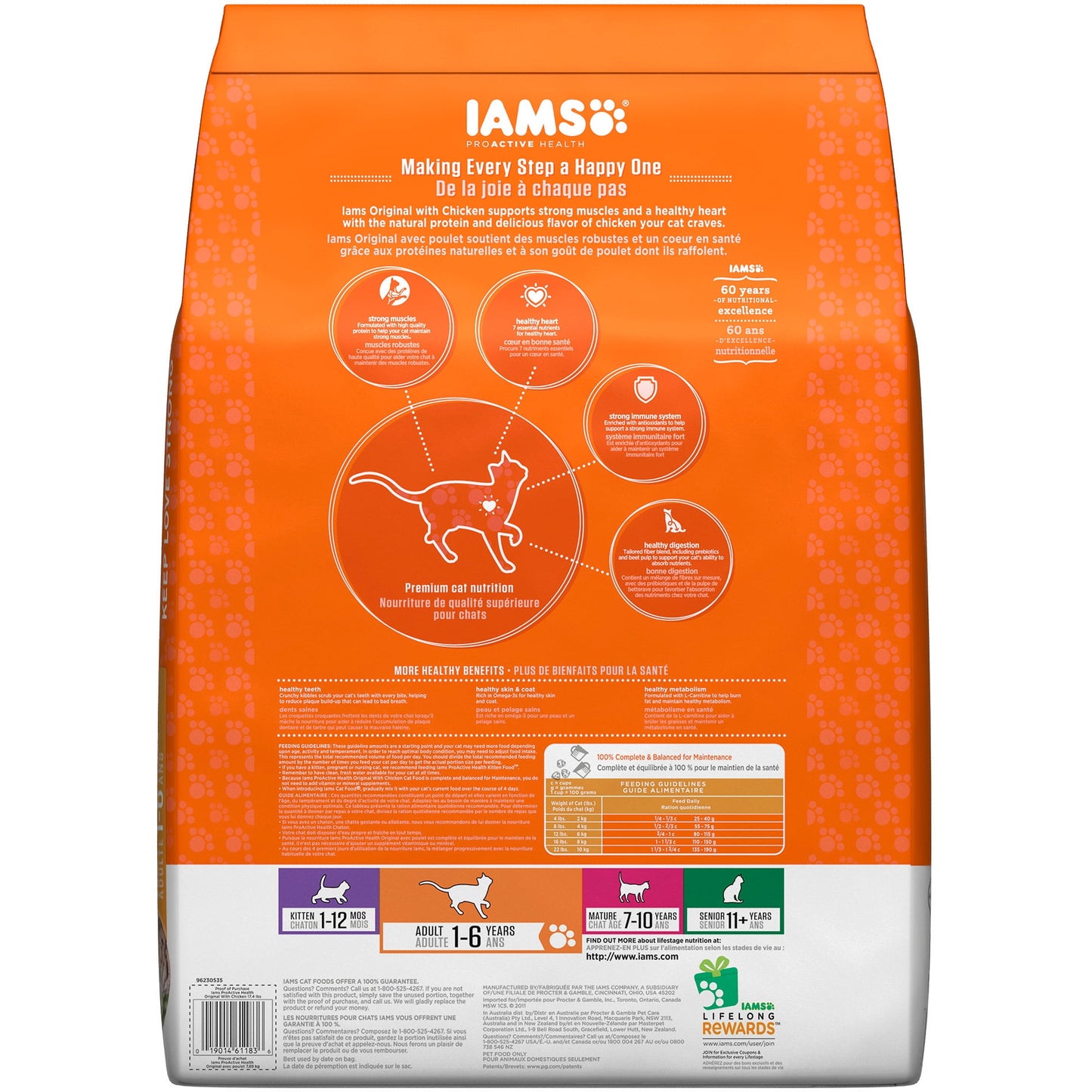 Iams Proactive Health Adult Original Chicken Dry Cat Food, 17.4 lb