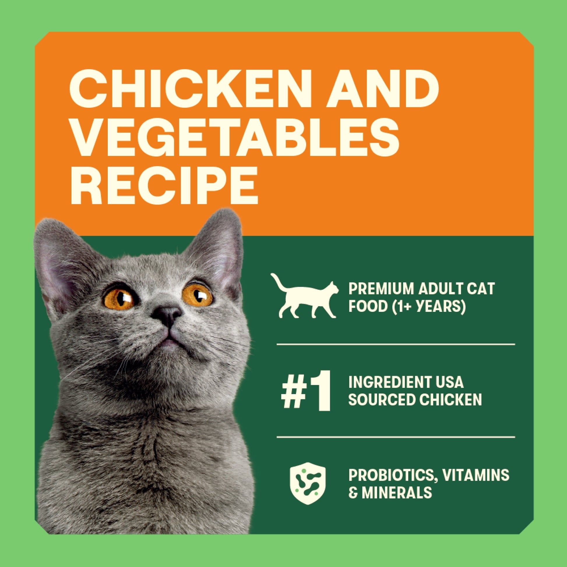 Goodlands Cage-Free Chicken Vegetable Flavor, Dry Adult Cat Food with Probiotics, 3.15 lb Bag