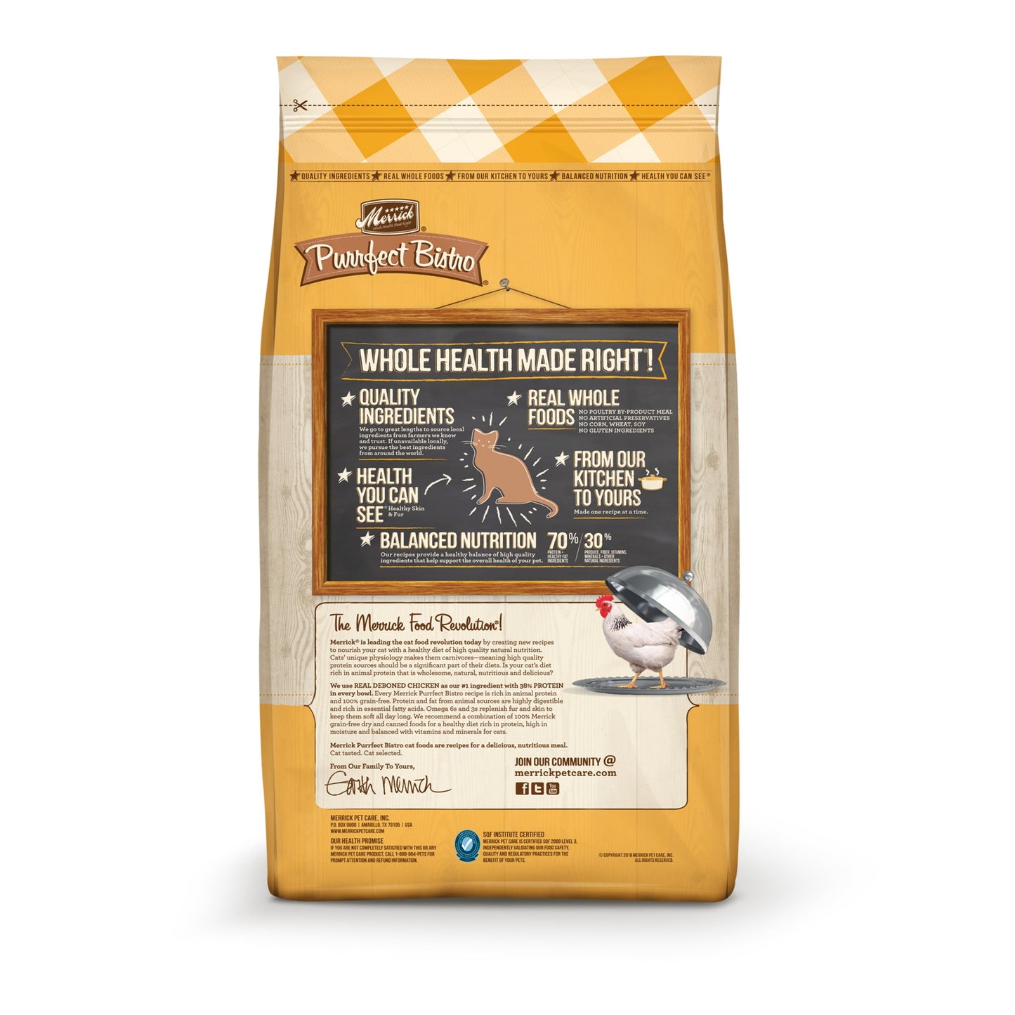 Merrick Purrfect Bistro, Grain Free Dry Cat Food, Chicken & Sweet Potato, 12 lb Bag