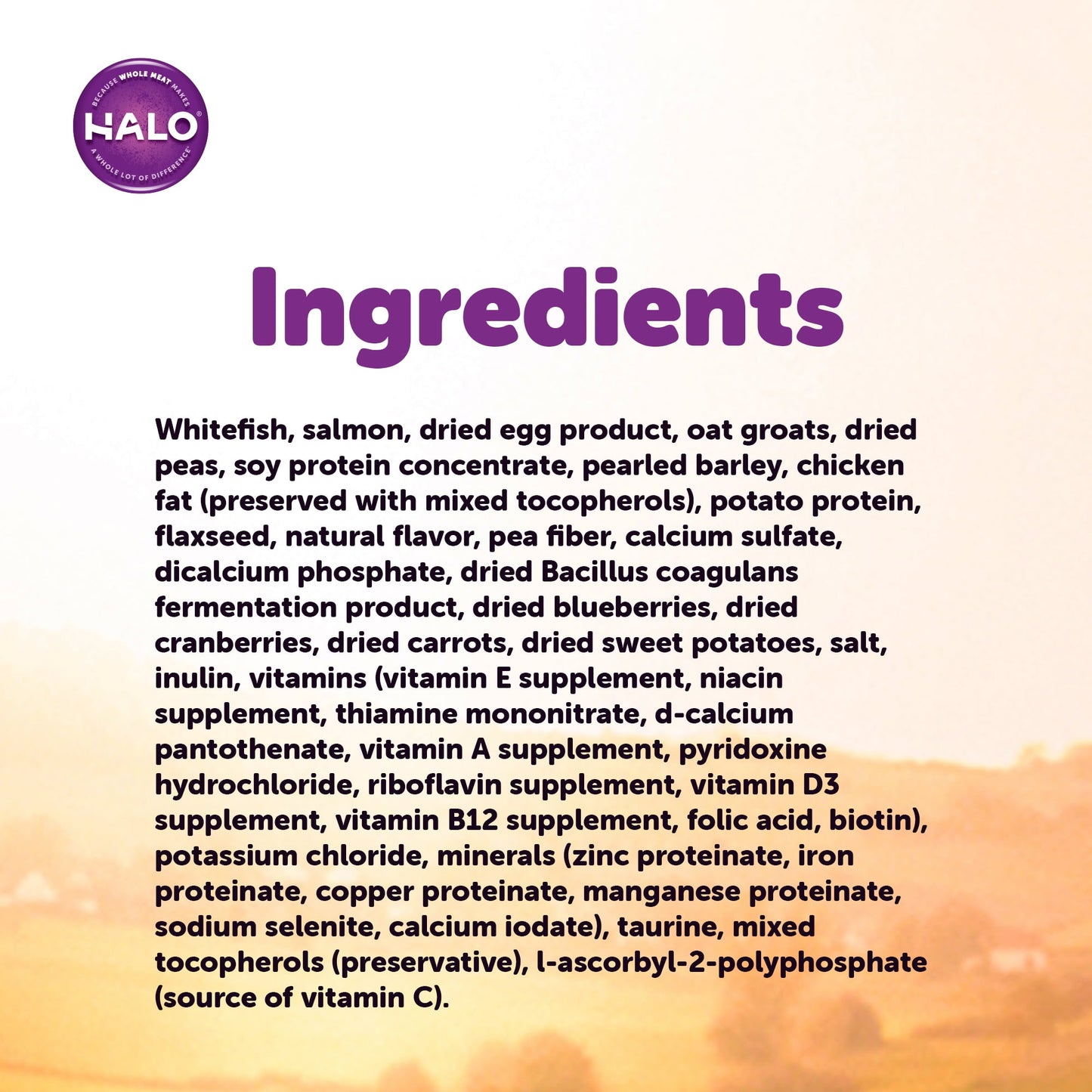 Halo Natural Dry Cat Food, Sensitive Stomach Seafood Medley, 3-Pound Bag