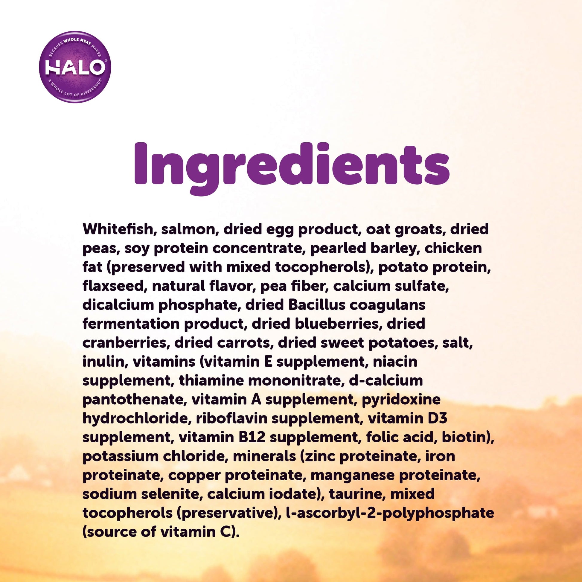 Halo Natural Dry Cat Food, Sensitive Stomach Seafood Medley, 3-Pound Bag