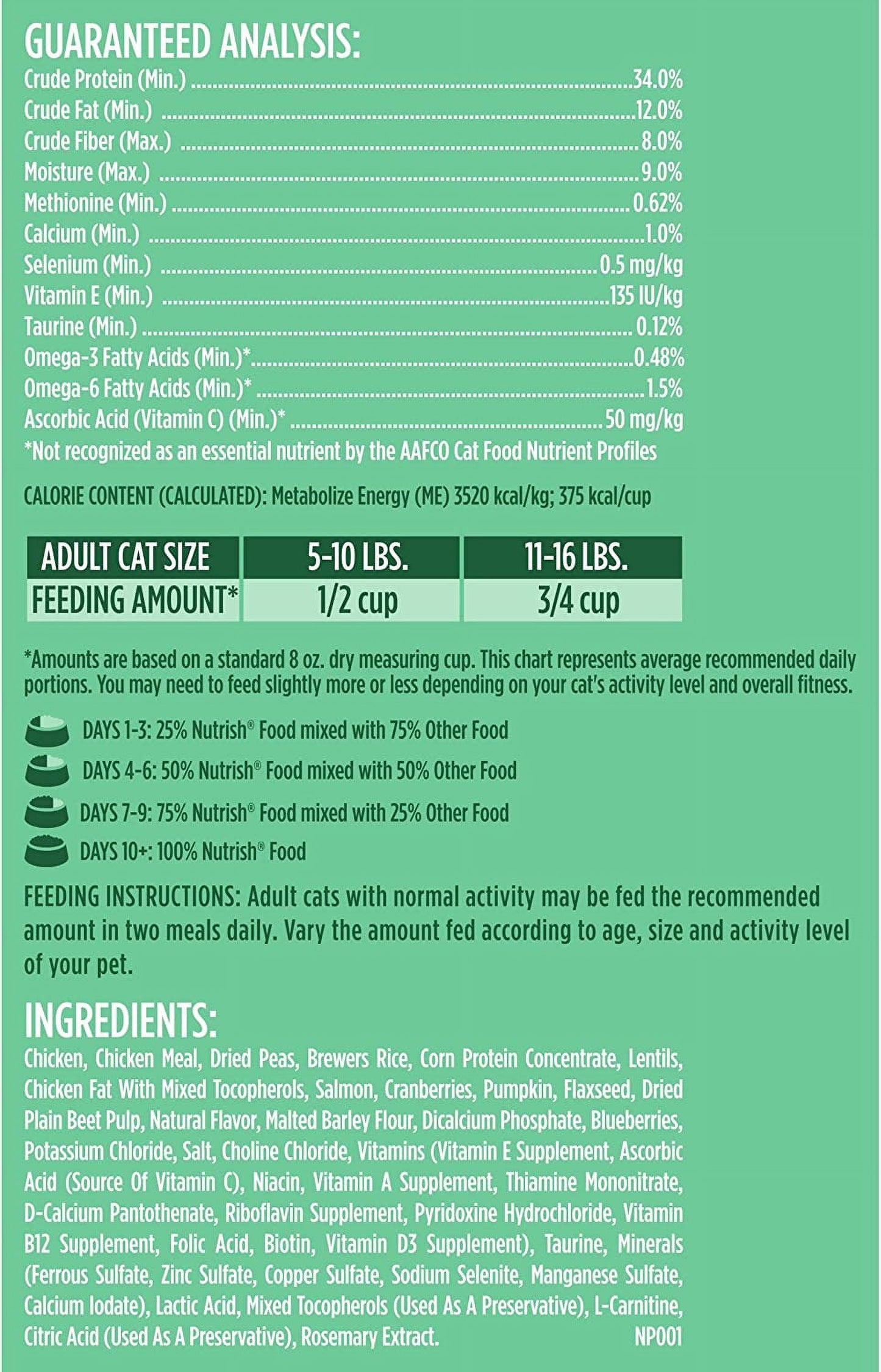 Rachael Ray Nutrish 6 lb Chicken With Lentils and Salmon Recipe Indoor Complete Natural Premium Dry Cat Food