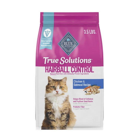 Blue Buffalo True Solutions Hairball Control Natural Dry Cat Food, Chicken, 3.5-lb. Bag