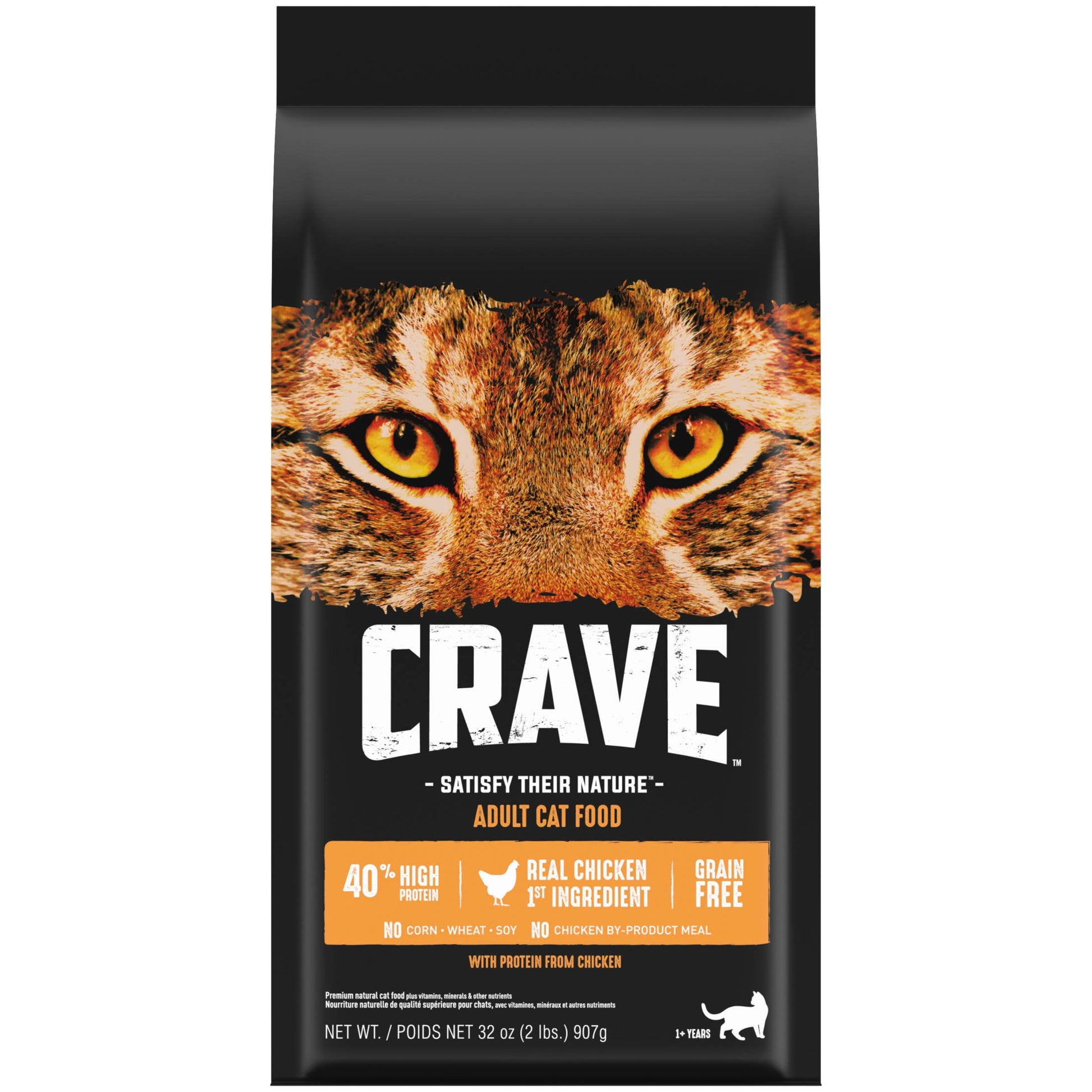 Crave Grain Free Adult High Protein Natural Dry Cat Food With Protein From Chicken, 2 Lb. Bag