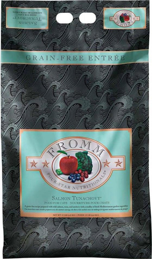 Fromm Four Star Grain Free Salmon Tunachovy Recipe Dry Cat Food 10 lb