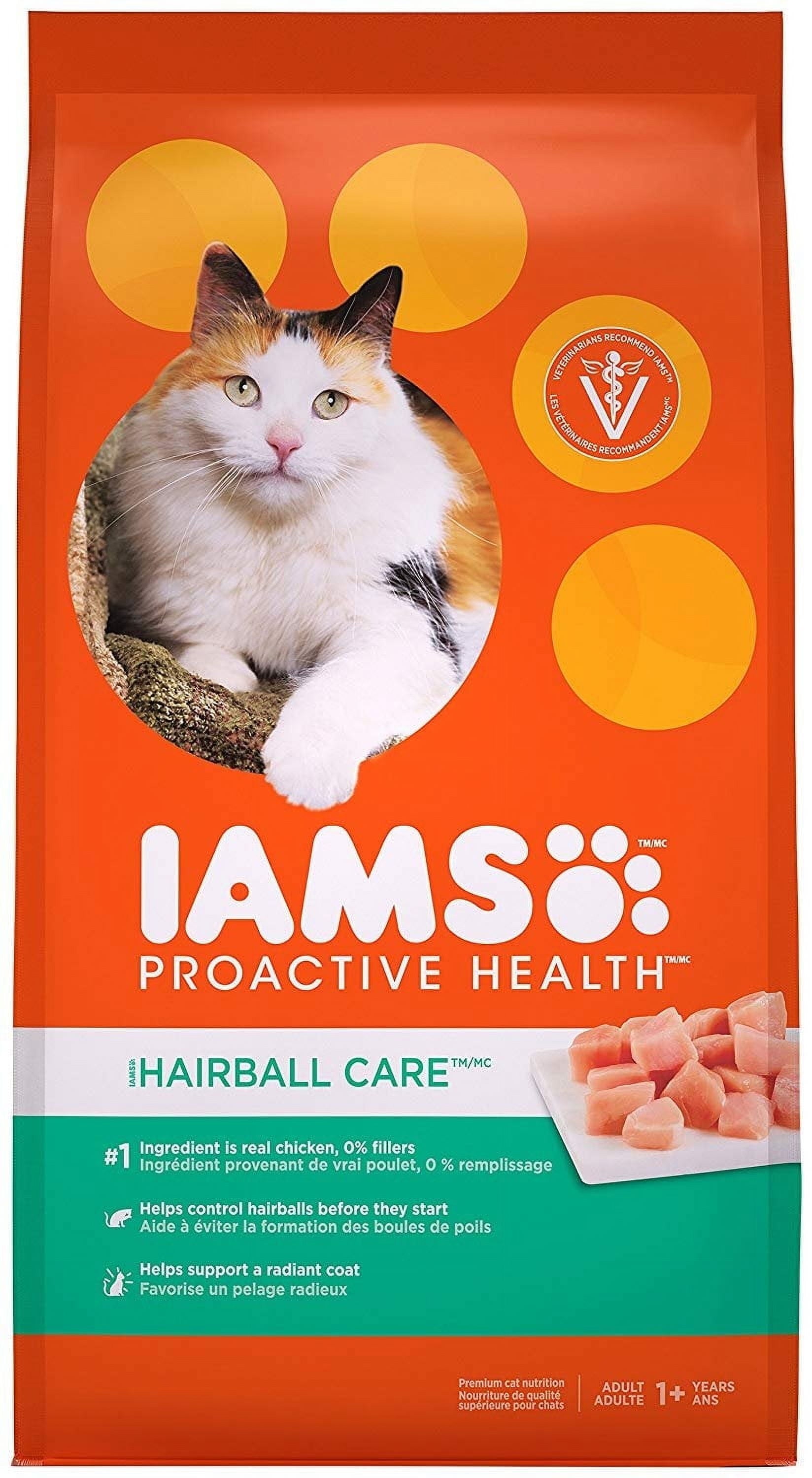 Iams Proactive Health Adult Hairball Care Dry Cat Food With Chicken And Salmon, 7 Lb. Bag