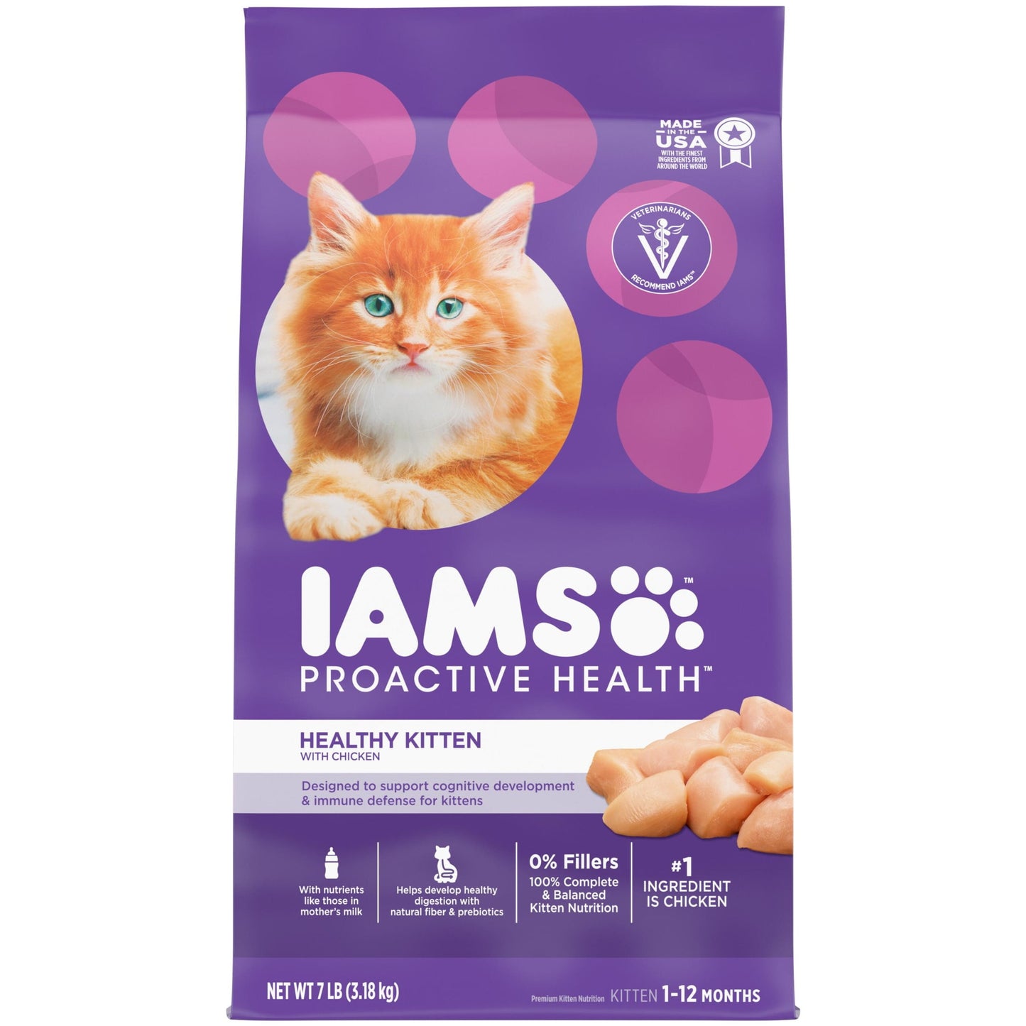 Iams Proactive Health Chicken Dry Cat Food For Kittens, 7 Lb Bag