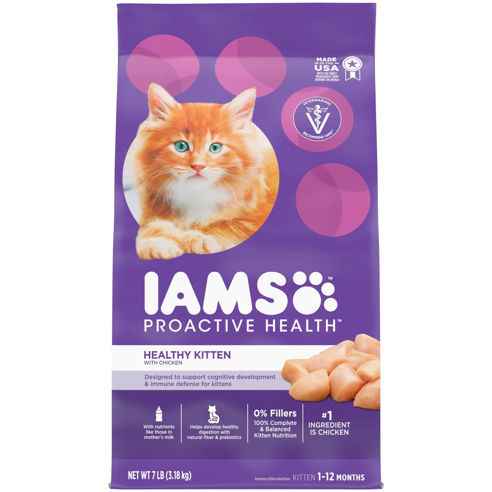 Iams Proactive Health Chicken Dry Cat Food For Kittens, 7 Lb Bag