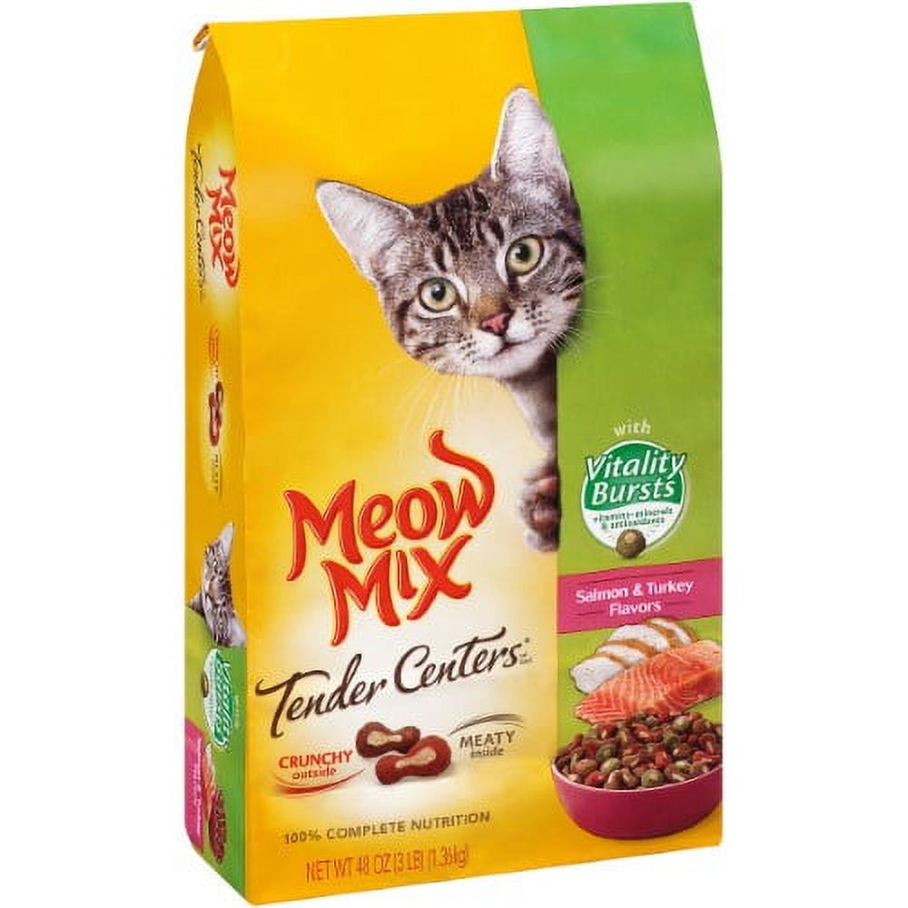 Meow Mix Tender Centers Salmon & Turkey Dry Cat Food (Pack of 10)