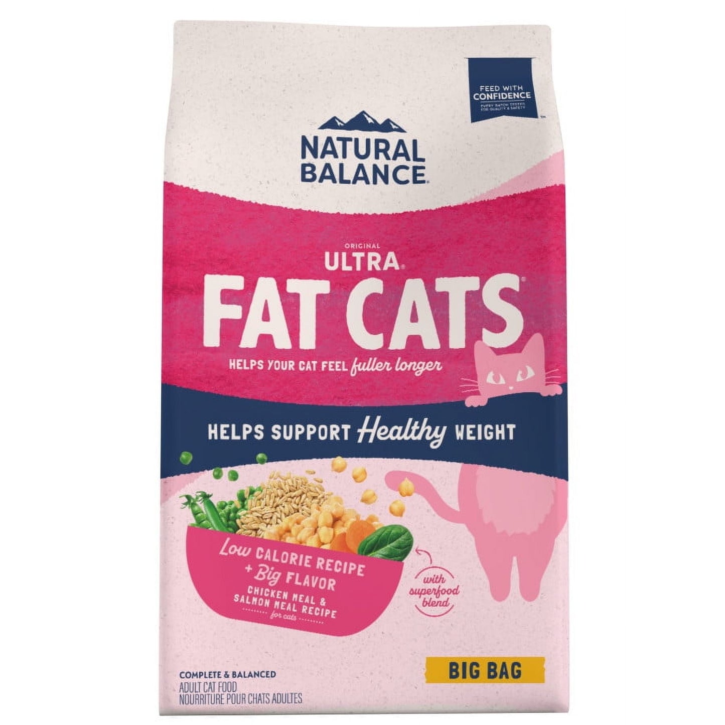 Natural Balance Pet Foods Fat Cats Low Calorie Dry Cat Food Chicken & Salmon, 15 lb
