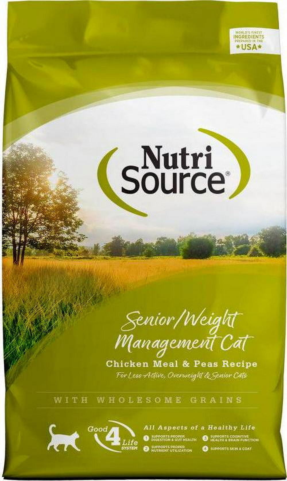 NutriSource Senior Weight Management Chicken and Rice Dry Cat Food 12 lb