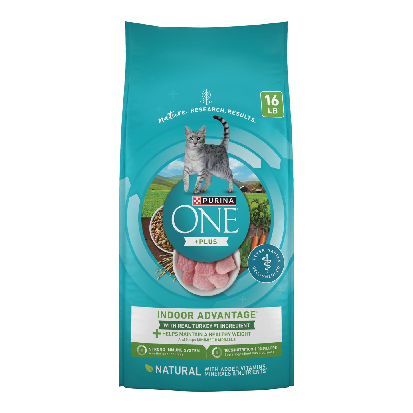 Purina ONE Plus, Indoor Advantage, Dry Cat Food, Turkey, 16 lb Bag