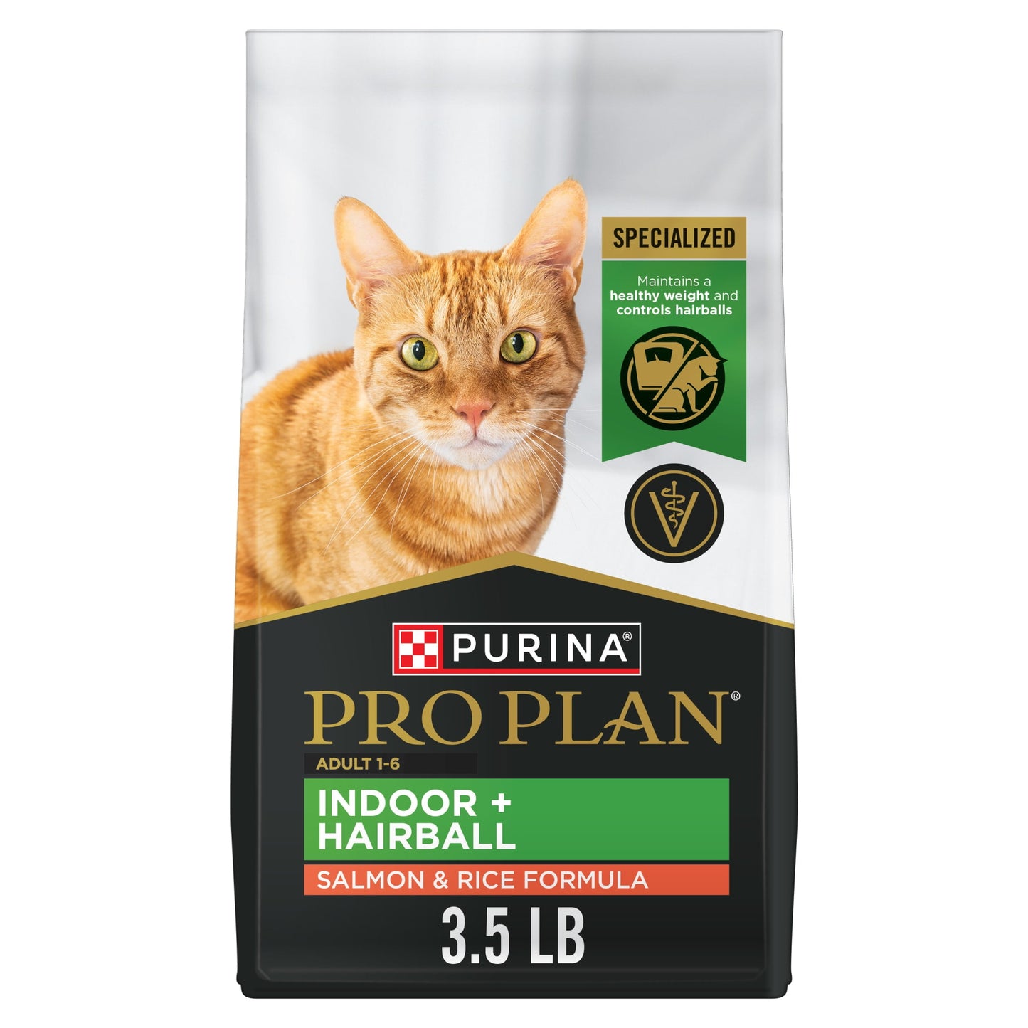 Purina Pro Plan Hairball, IndoorDry Cat Food, Salmon & Rice, 3.5 lb Bag