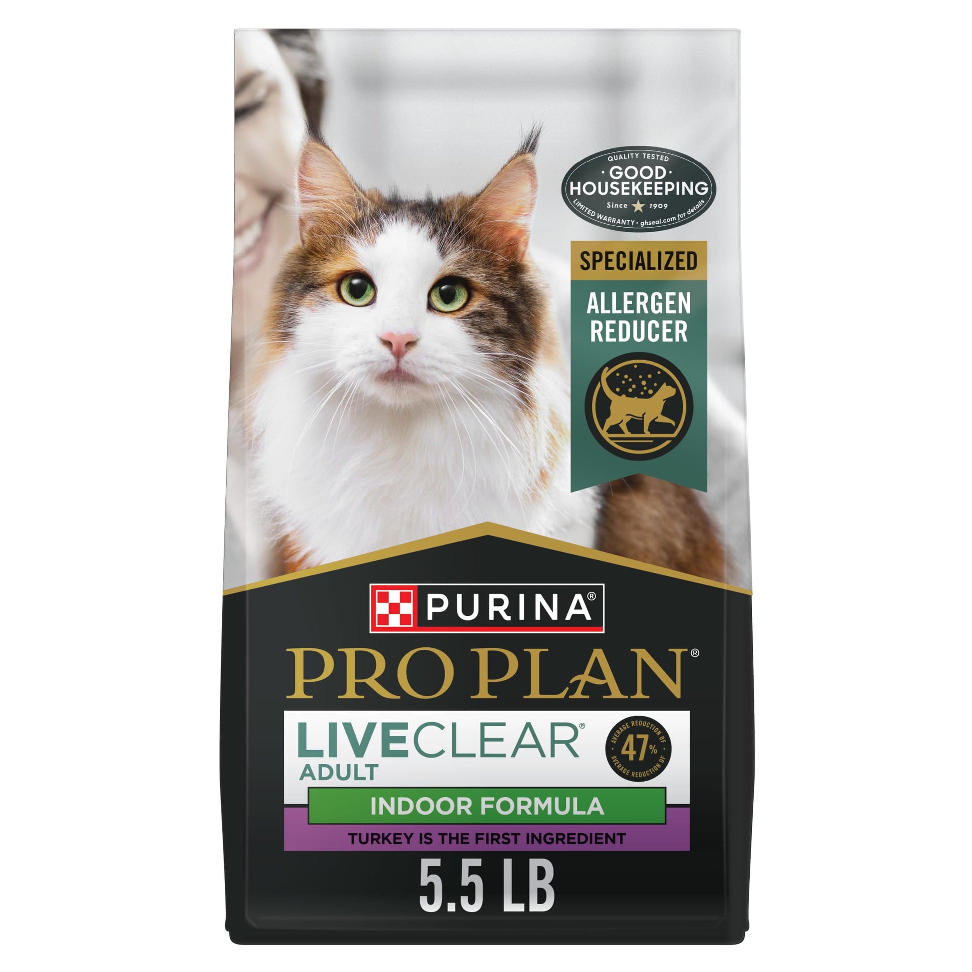 Purina Pro Plan Indoor Dry Cat Food LiveClear Cat Allergen Reducing Turkey and Rice Formula