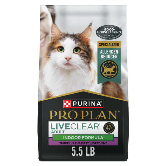 Purina Pro Plan Indoor Dry Cat Food LiveClear Cat Allergen Reducing Turkey and Rice Formula