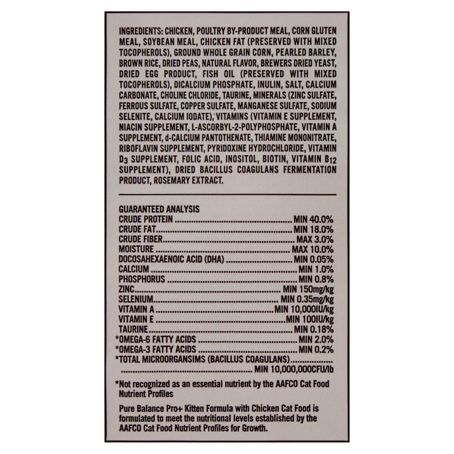 Pure Balance Pro+ Kitten Formula with Chicken Dry Cat Food, 7 lbs