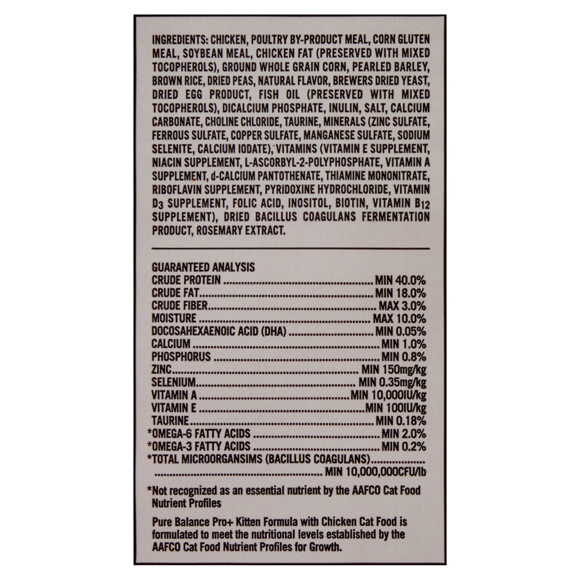 Pure Balance Pro+ Kitten Formula with Chicken Dry Cat Food, 7 lbs