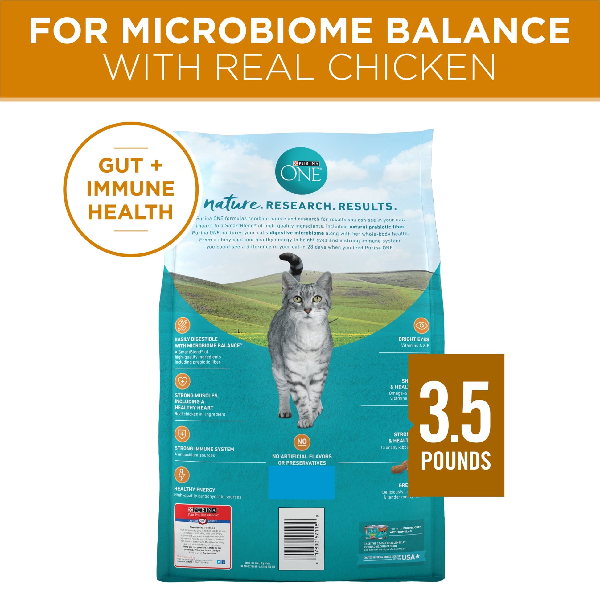 Purina ONE Tender Selects Blend With Real Chicken Digestive Natural Dry Cat Food, 3.5 lb Bag