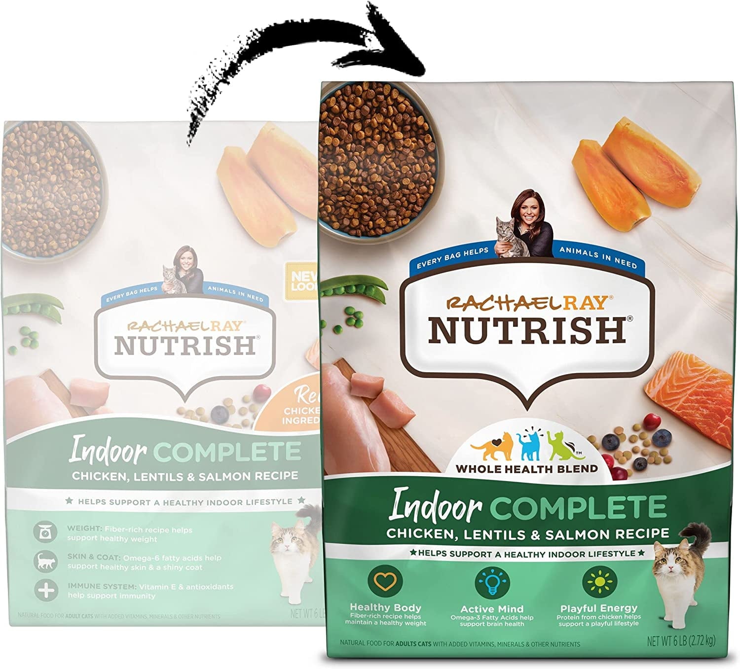 Rachael Ray Nutrish 6 lb Chicken With Lentils and Salmon Recipe Indoor Complete Natural Premium Dry Cat Food