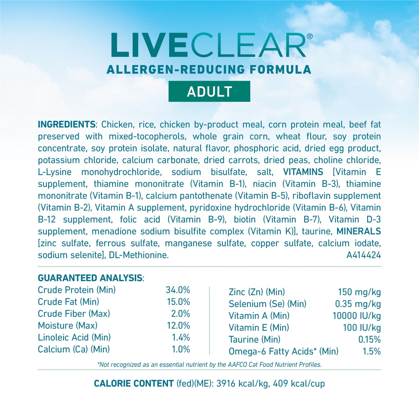 Purina ONE LiveClear Allergen-Reducing Dry Cat Food Formula with Real Chicken as the Number One Ingredient, 6.3 lb. Bag