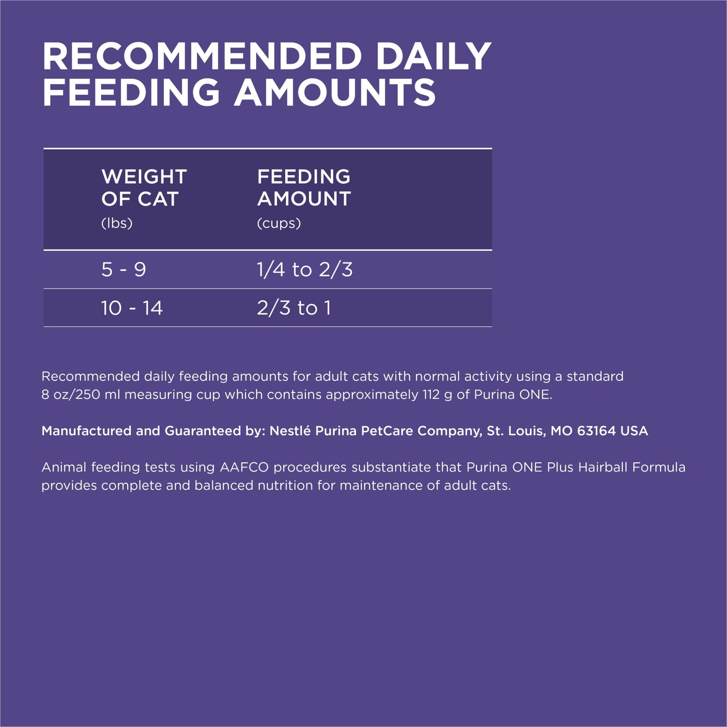 Purina ONE Plus, Hairball Formula Dry Cat Food, Chicken, 7 lb Bag