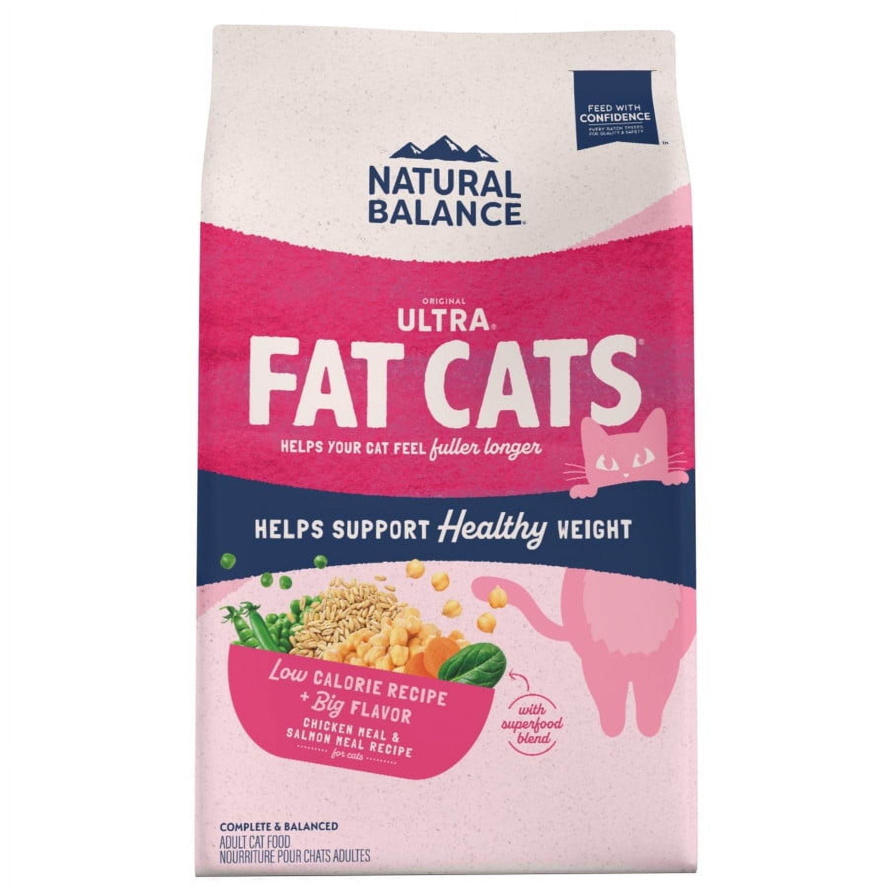 Natural Balance Pet Foods Fat Cats Low Calorie Dry Cat Food Chicken & Salmon, 15 lb