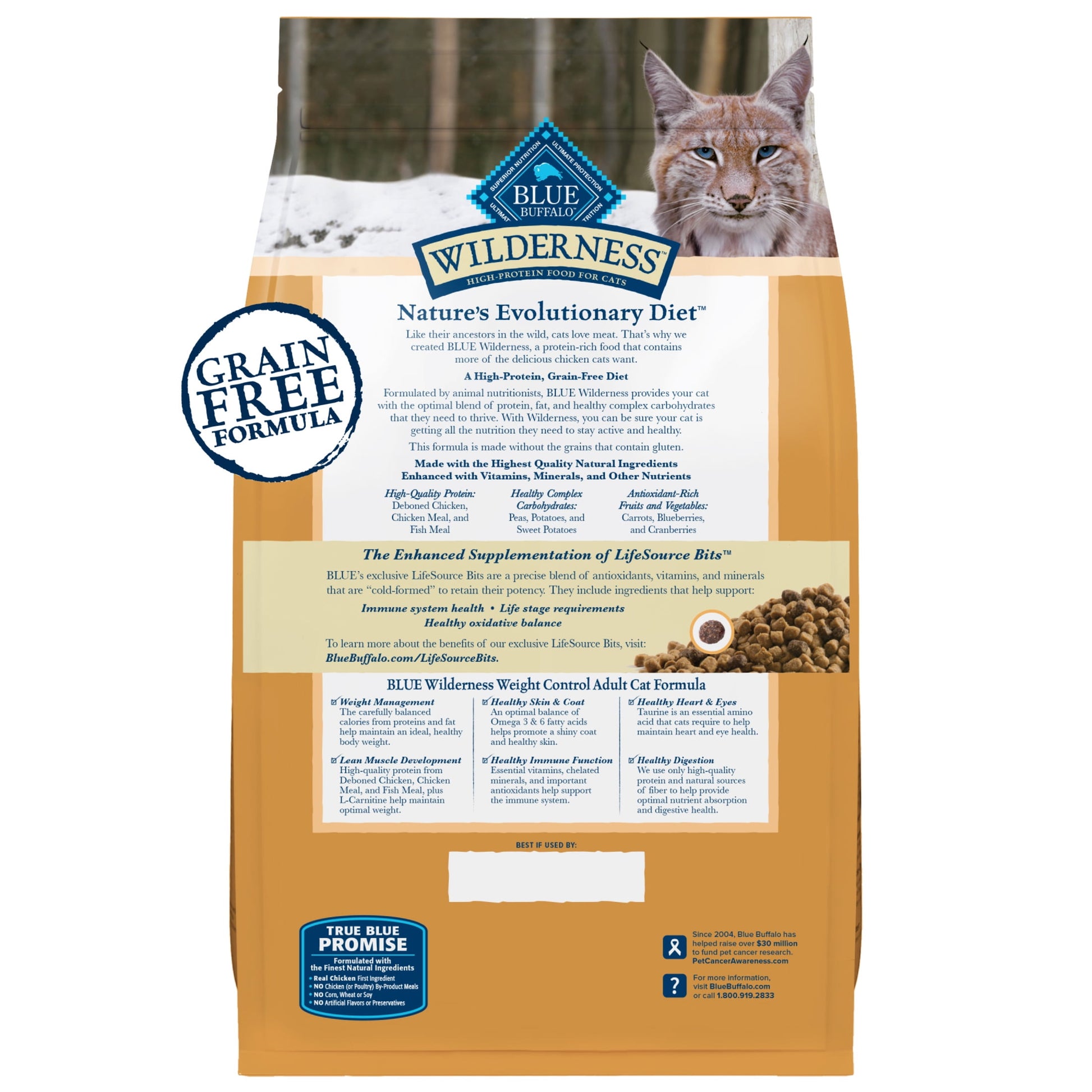 Blue Buffalo Wilderness Natural Weight Control Dry Cat Food, High-Protein, Chicken, 5 lbs.