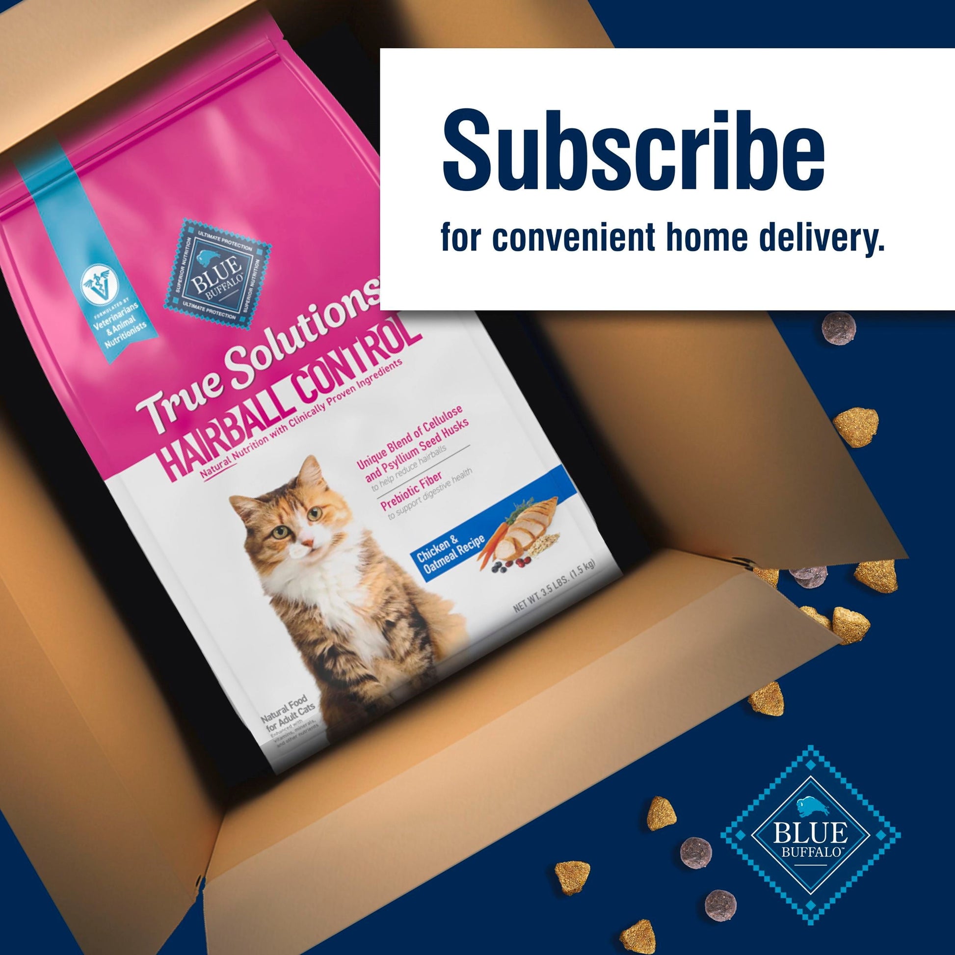 Blue Buffalo True Solutions Hairball Control Natural Dry Cat Food, Chicken, 3.5-lb. Bag