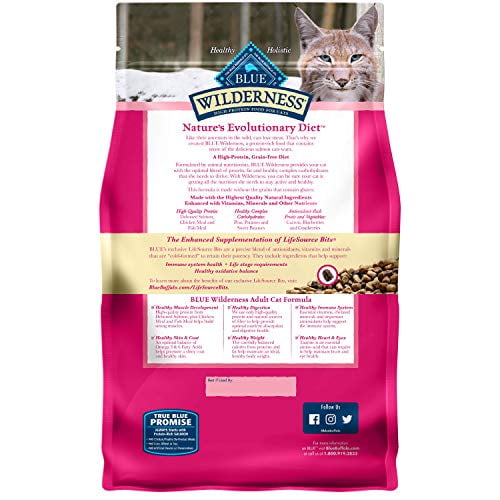 Blue Buffalo Wilderness High Protein Grain Free, Natural Adult Dry Cat Food, Salmon 5-lb