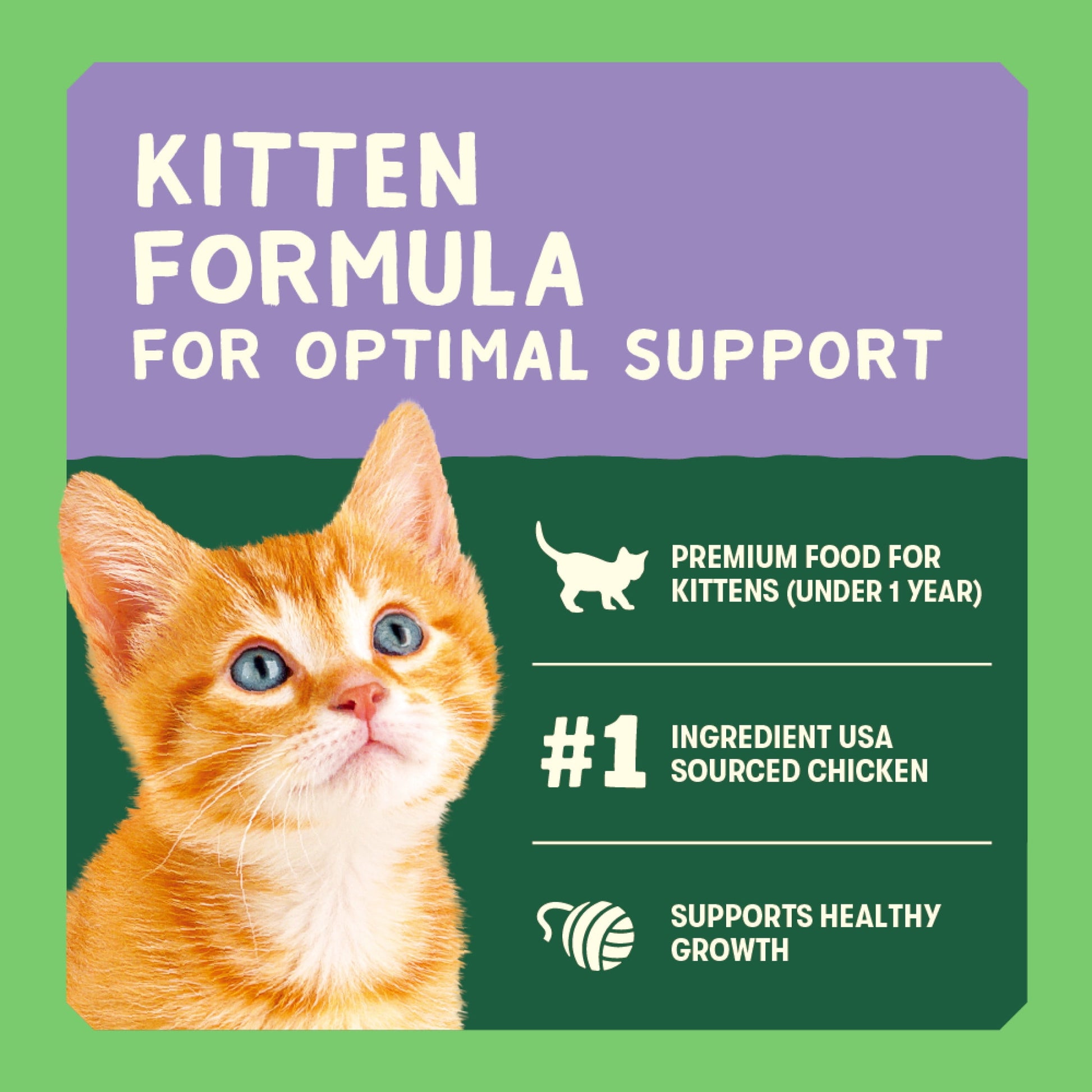 Goodlands Cage-Free Chicken Flavor, Dry Kitten Cat Food with Probiotics, 3.15 lb Bag