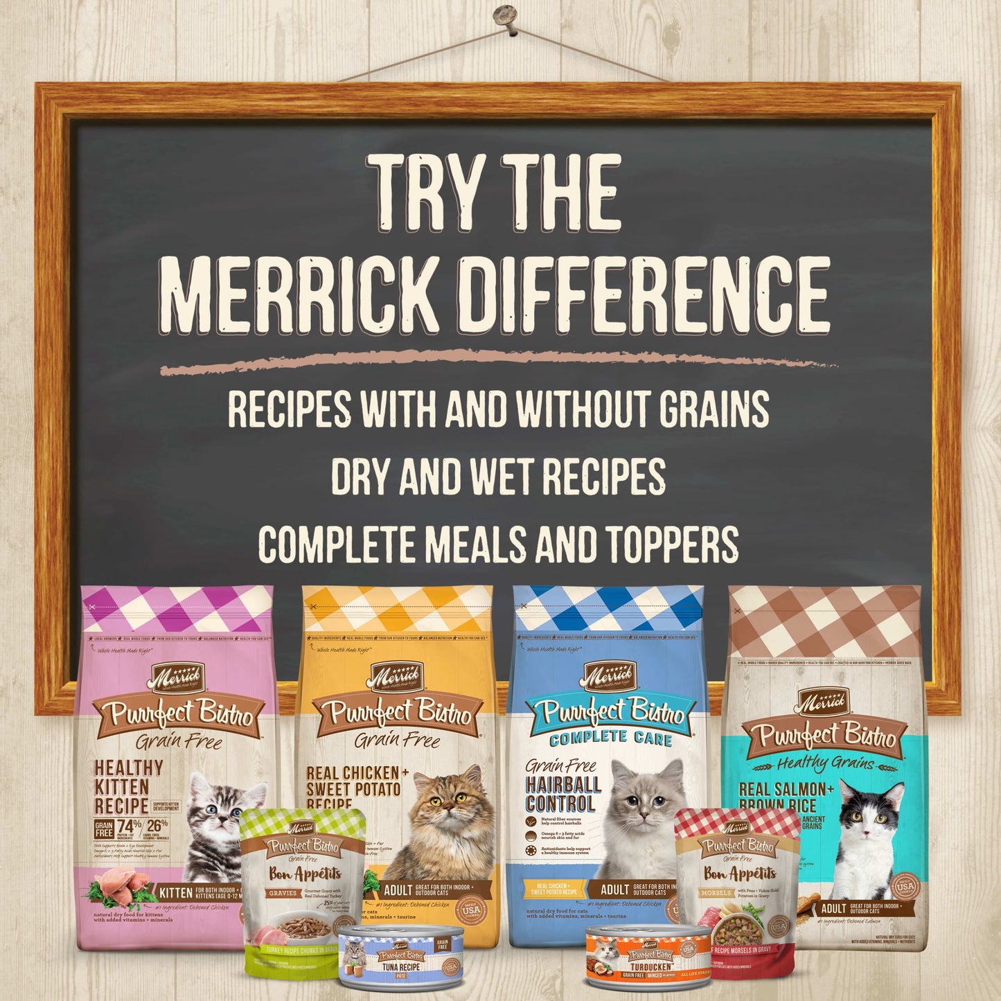 Merrick Purrfect Bistro, Grain Free Dry Cat Food, Chicken & Sweet Potato, 12 lb Bag